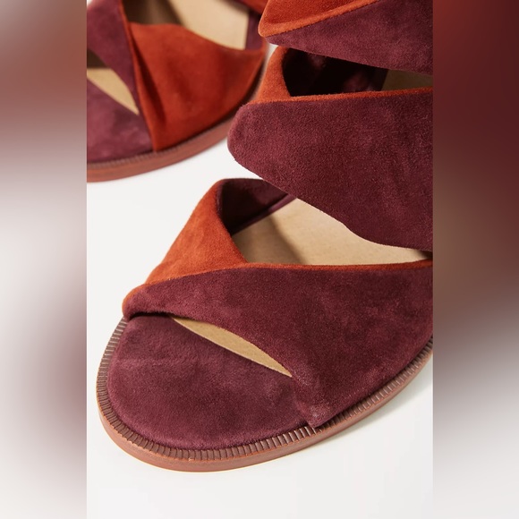 M4D3 Anthropologie Block Heel “Crawly Twist” Suede & Leather Sandal NWOT - Picture 5 of 7